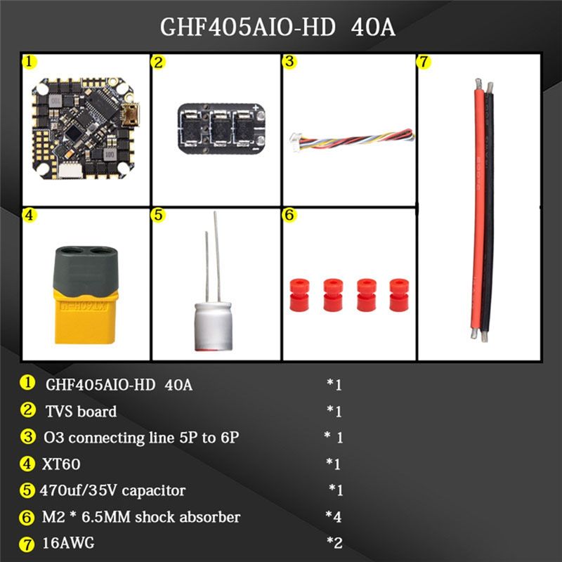 ABTI-GHF405AIO-HD 40A AIO Flig - Drone Racing Flight Controller 评论和价格