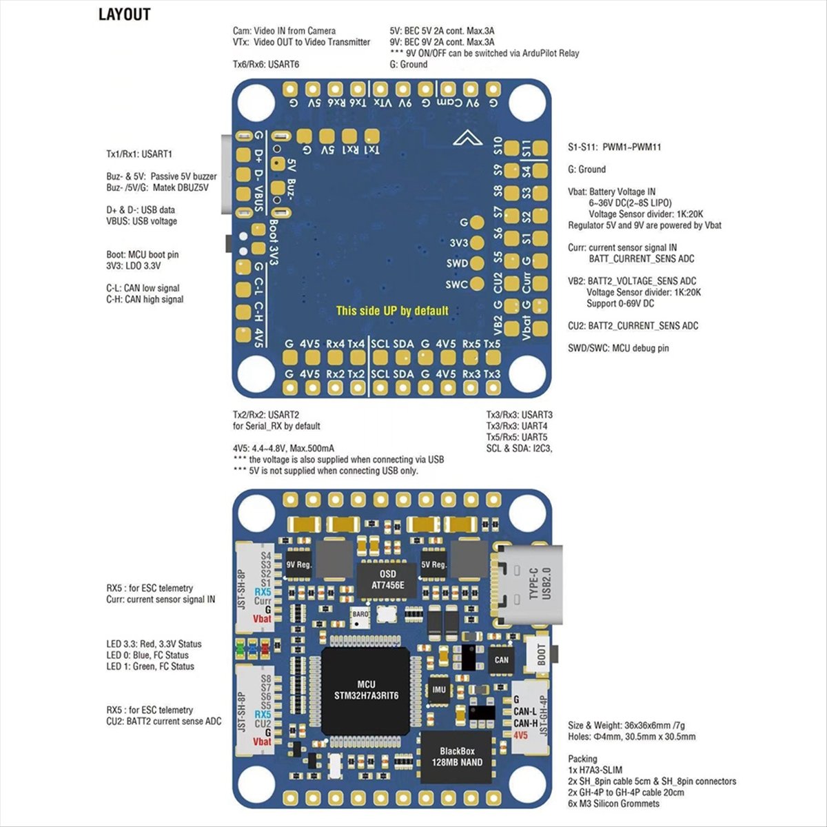 A99X H7A3-SLIM Flight Controll - Drone Racing Flight Controller 评论和价格